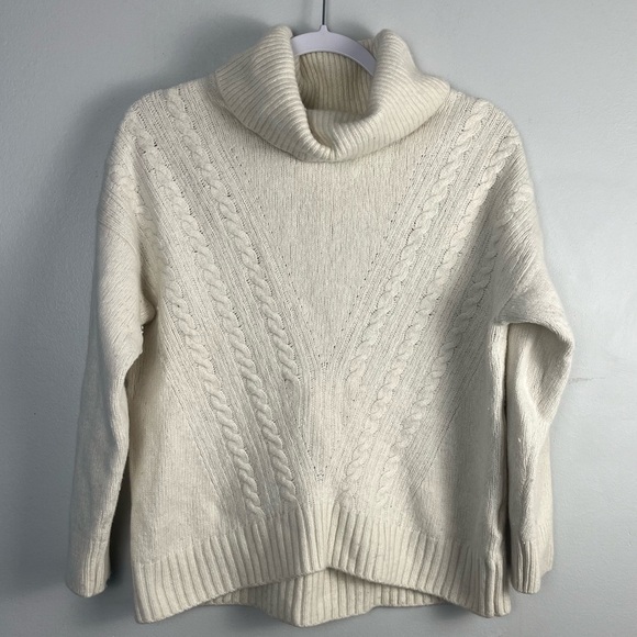 Massimo Dutti Italian Yarn Wool & cashmere knitted turtleneck sweater size small - Picture 1 of 7